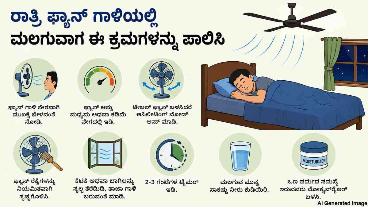 ರಾತ್ರಿ ಪೂರ್ತಿ ಫ್ಯಾನ್‌ ಗಾಳಿಯಲ್ಲಿ ಮಲಗುತ್ತೀರಾ?