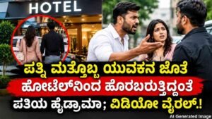 ಪತ್ನಿ ಮತ್ತೊಬ್ಬ ಯುವಕನ ಜೊತೆ ಹೋಟೆಲ್‌ನಿಂದ ಹೊರಬರುತ್ತಿದ್ದಂತೆ ಪತಿಯ ಹೈಡ್ರಾಮಾ
